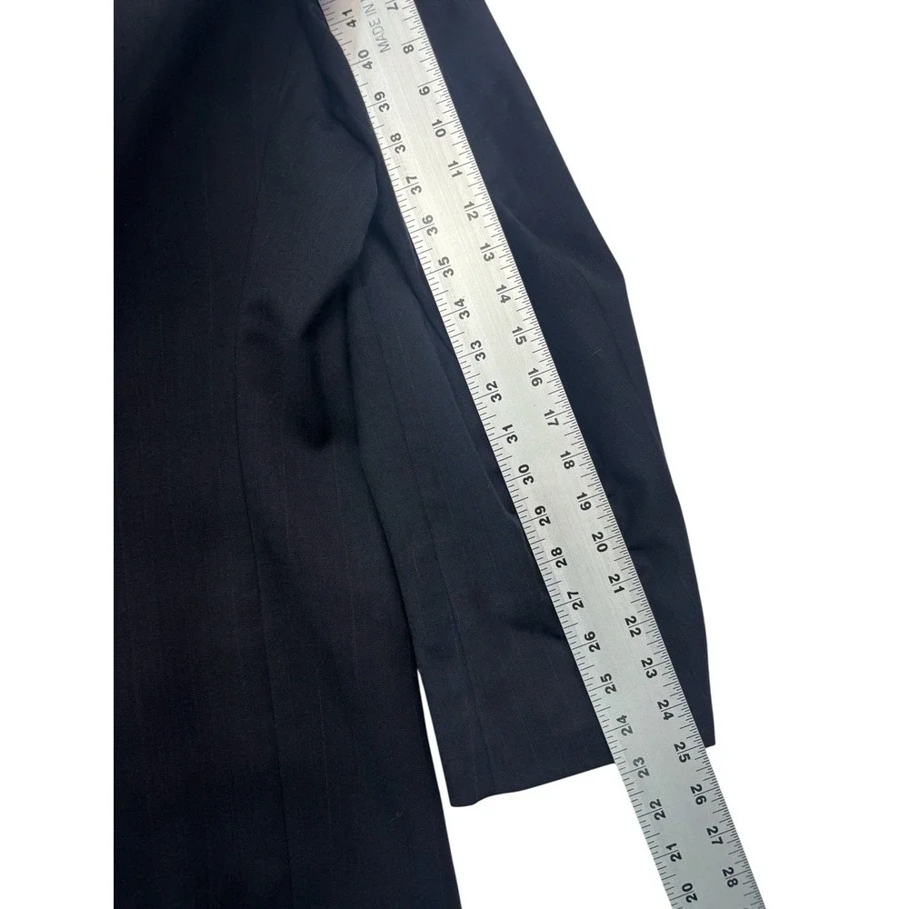 vtg 90s Austin‎ Reed 48R 40x30 Navy Blue Stripe 2pc Pant Suit Wool USA Pleated